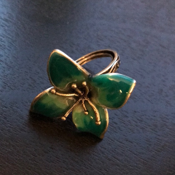 Lucky Brand Jewelry - Lucky Brand Teal FlowerAdjustable Ring